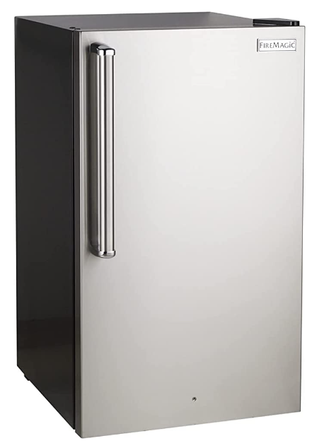 Fire Magic 20-Inch 4.0 Cu. Ft. Premium Right Hinge Compact Refrigerator - Stainless Steel Door/Black Cabinet - 3598-DR