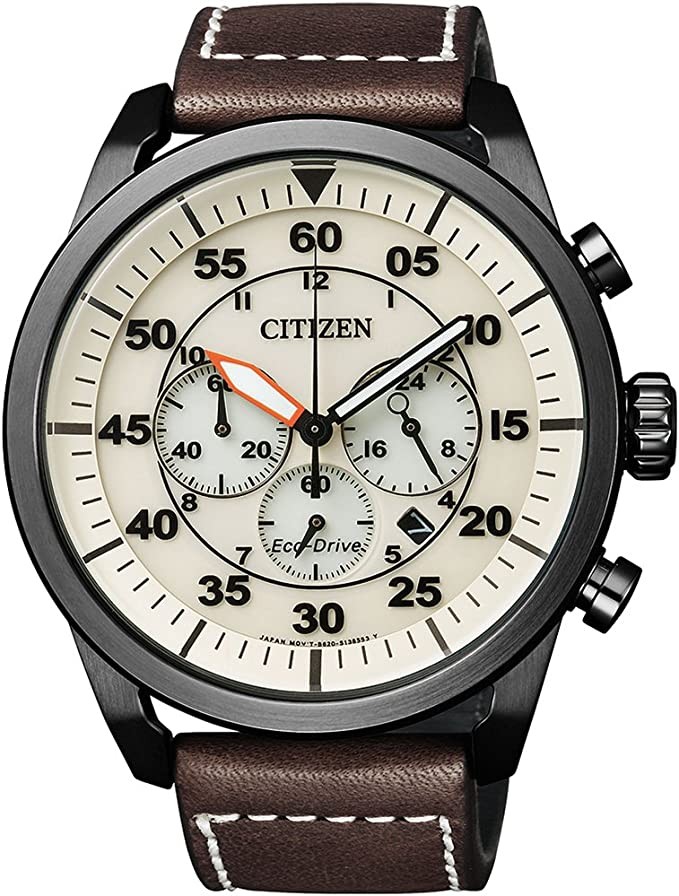 CITIZEN Men's Analog Quartz Watch with Leather Strap CA4215-04W