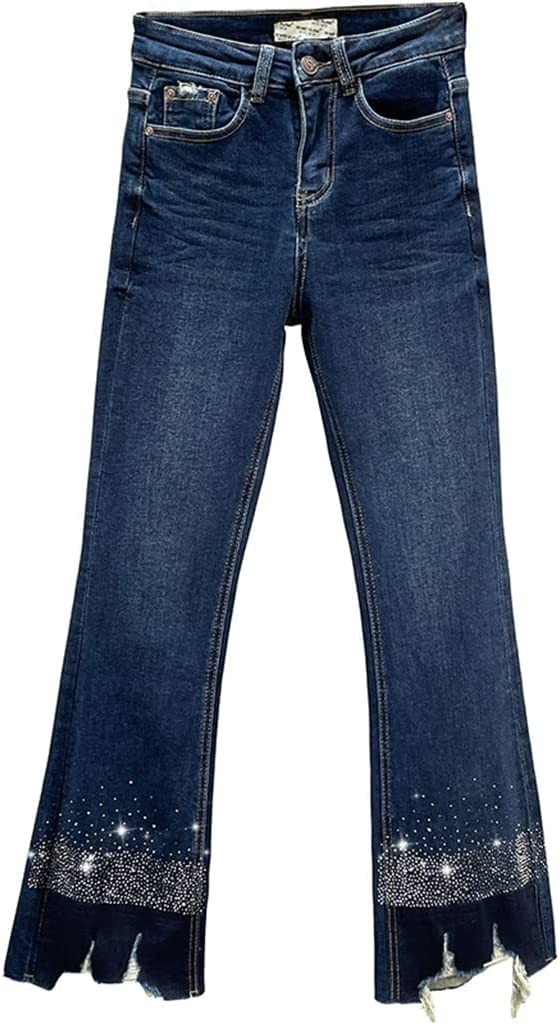 N/A Jeans for Women Trousers Autumn and Winter Elastic High Waist Pants Ripped Drak Denim Pants Woman Jean (Color : Picture Color, Size : 29 Code)