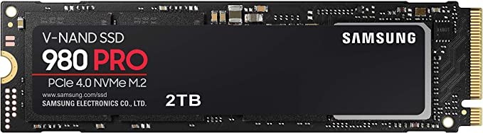 三星 980 PRO SSD 2TB PCIe NVMe 第 4 代游戏 M.2 内置固态硬盘存储卡,最高速度,热控制,MZ-V8P2T0B