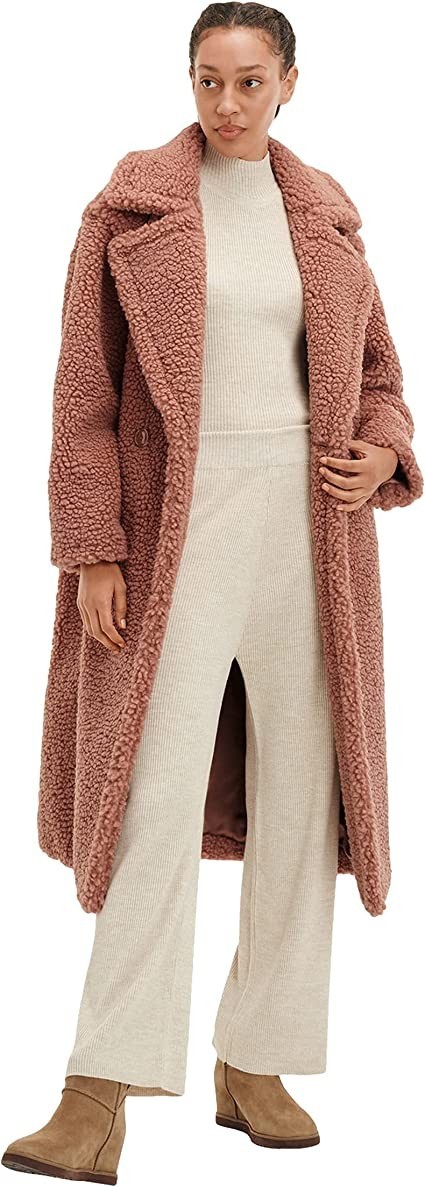 UGG Women's Gertrude Long Teddy Coat