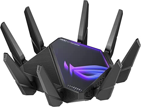 华硕 ROG Rapture WiFi 6E 游戏路由器 (GT-AXE16000) - 四频,6 GHz 就绪,双 10G 端口,2.5G WAN 端口,AiMesh 支持,三级游戏加速,终身互联网安全 urity, Innnstant Guard