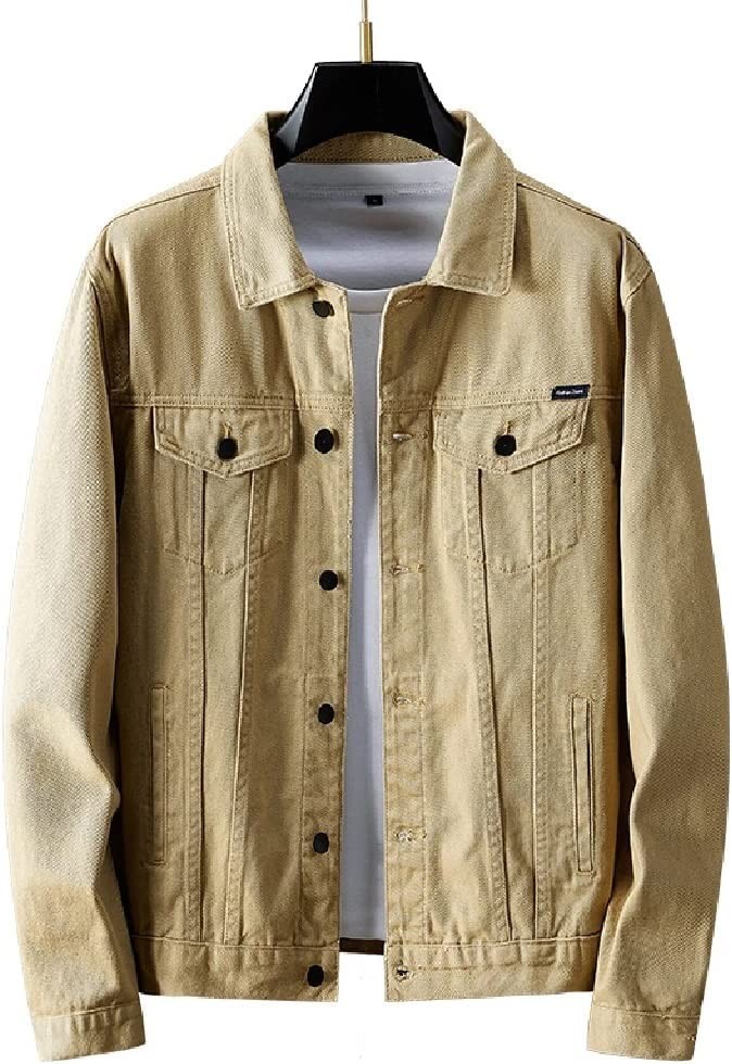 AEBDF Denim Jacket Men's Spring Autumn Short White Slim Korean Trend Casual Cargo Jeans Jacket Plus Size 5XL (Color : A, Size : M)