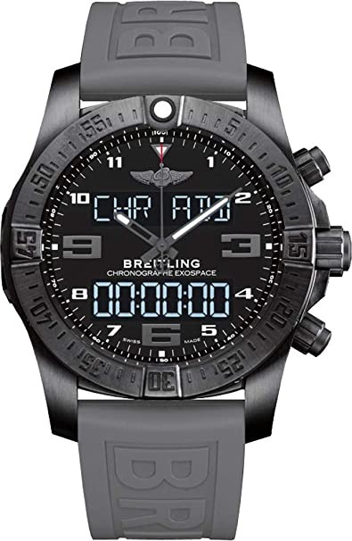 Breitling Men's Stainless Steel Quartz Watch with Rubber Strap, Black, 21 (Model: VB5510H2/BE45RD)