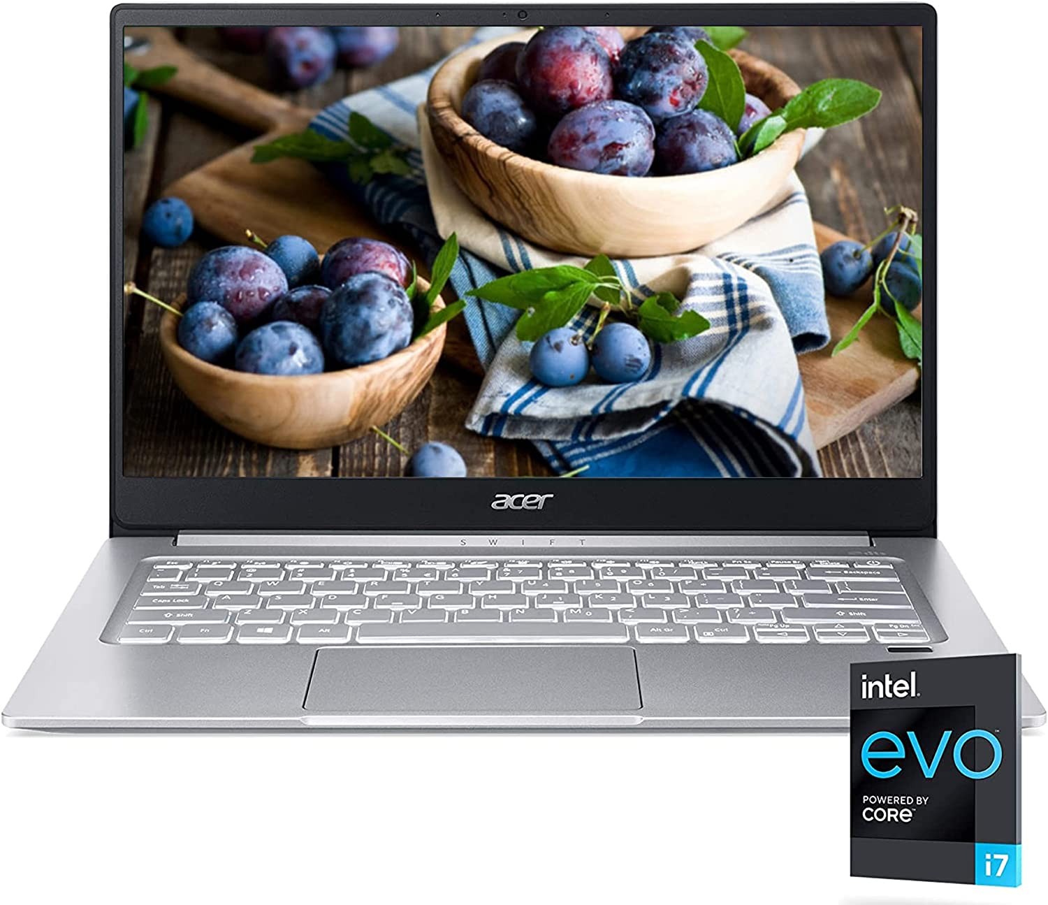 Acer Swift 3 Evo Thin & Light Laptop 2022, 14" FHD Display, Intel Core i7-1165G7, Intel Iris Xe Graphics, 8GB LPDDR4X, 512GB NVMe SSD, WiFi 6, Fingerprint Reader, Backlit KB Webcam