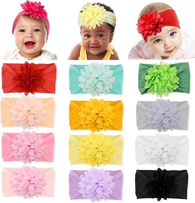 Baby Headbands Baby Bows Toddler Hair Accessories Flower Headbands for Babies, Toddlers and Kids
