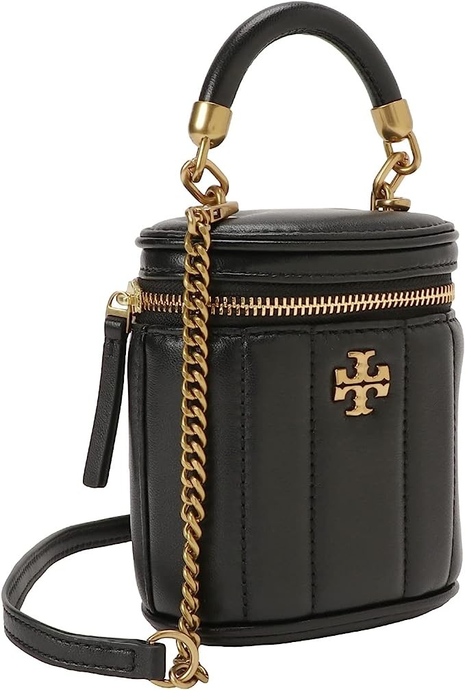 [汤丽柏琦] Kirara 双T标志 绗缝 兔子包 链条 单肩包 KIRA VANITY CASE MINI 144038 女士 黑色, 黑色, Free Size