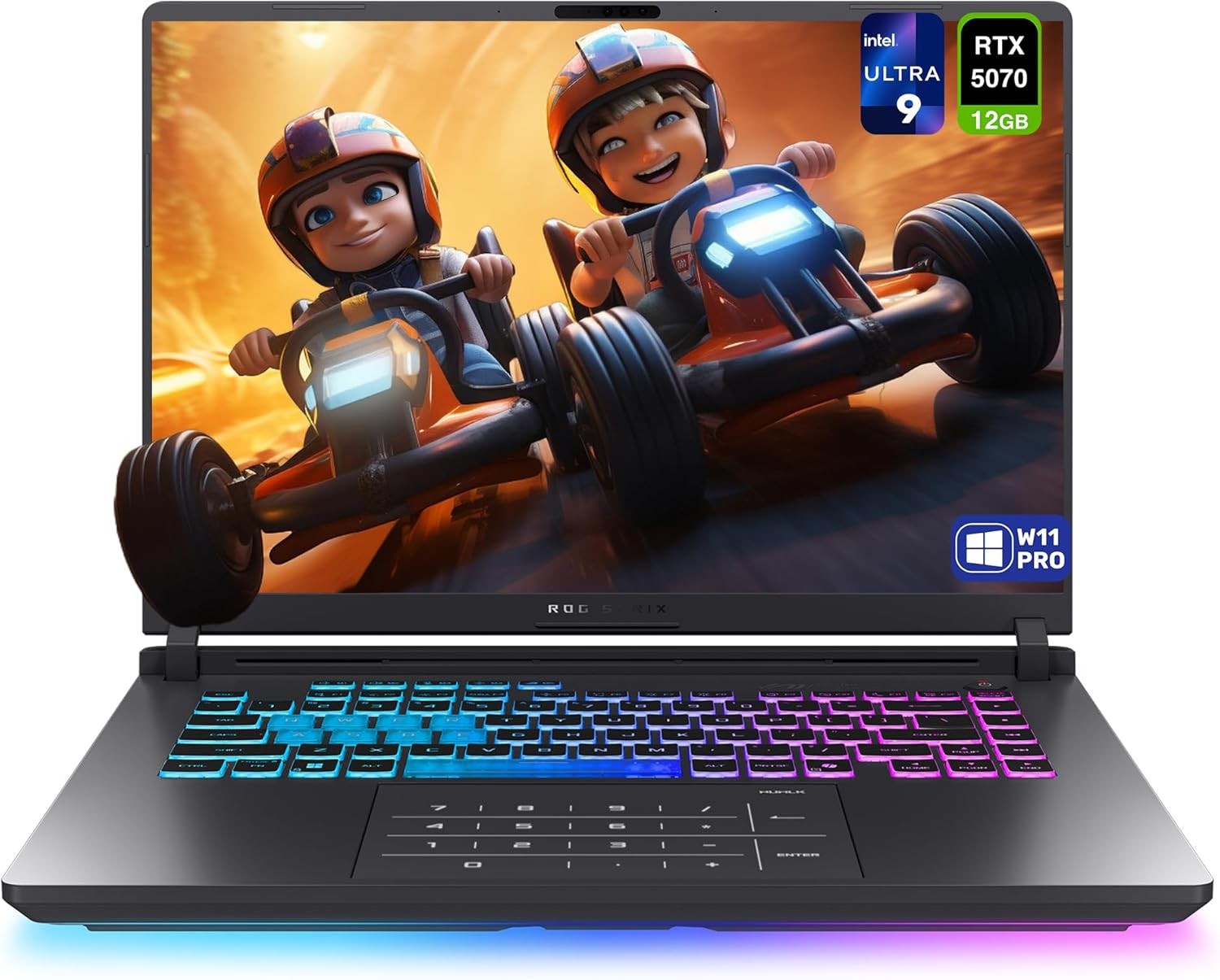 ASUS ROG Strix G16 Gaming Laptop, Intel Ultra 9-275HX, 64 GB DDR5 RAM, 2 TB PCIe SSD, 16" 2.5K (2560x1600) 240Hz Nebula Display, Nvidia G-Force RTX 5070, RGB Backlit Keyboard, W11 Pro, Eclipse Gray