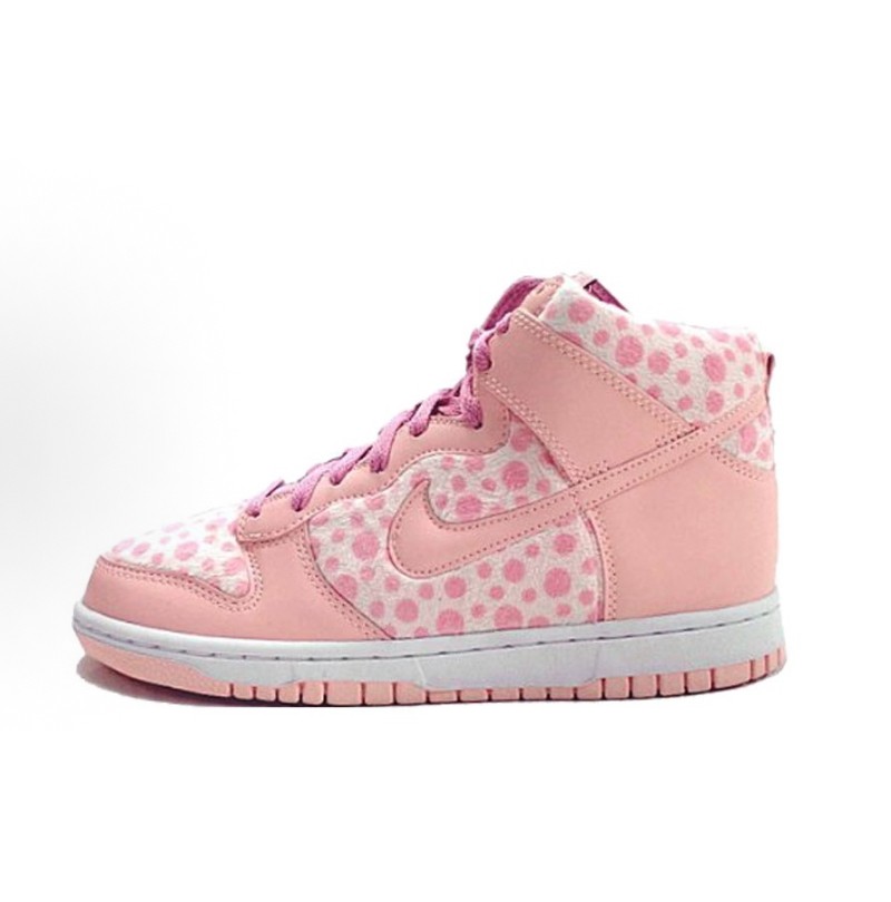 Nike Dunk 防滑减震耐磨 高帮 儿童板鞋 粉白斑点 青少年