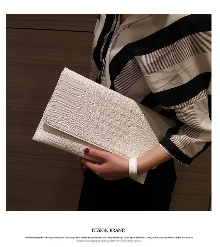 Women’s Clutch Bag 2024 Trend Luxury Designer New Large Capacity croco dile Pattern Versatile Banquet Shoulder