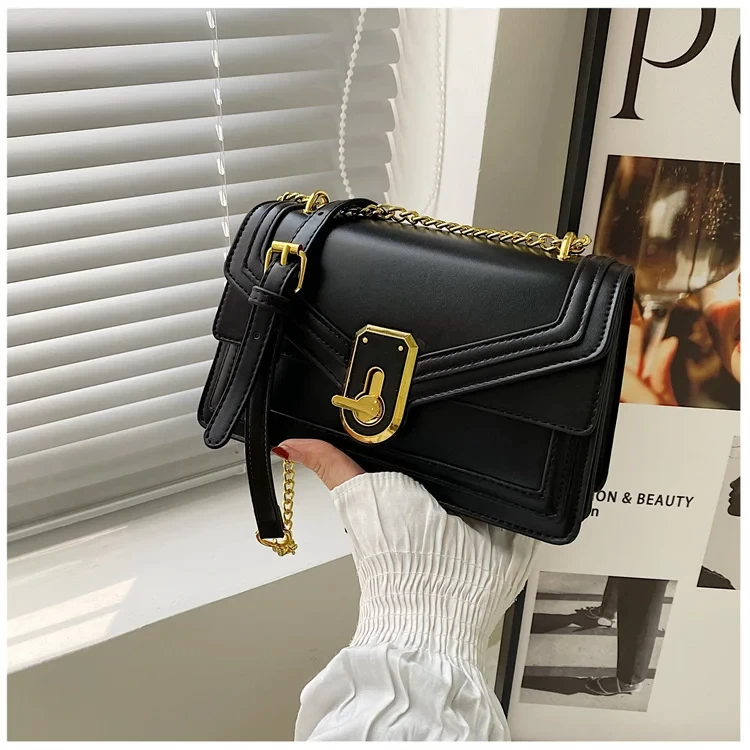 Women's Fashion Crossbody Bag New Design Korean Chain Shoulder s Texture Handbags Messenger s Buckle s