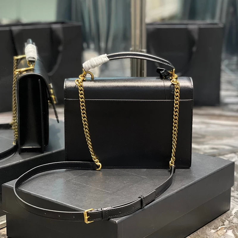 Luxury Women's Bag Designer Shoulder Bag Classic Real Leather Solid Chain Female Messenger Bag Bolsa Feminina